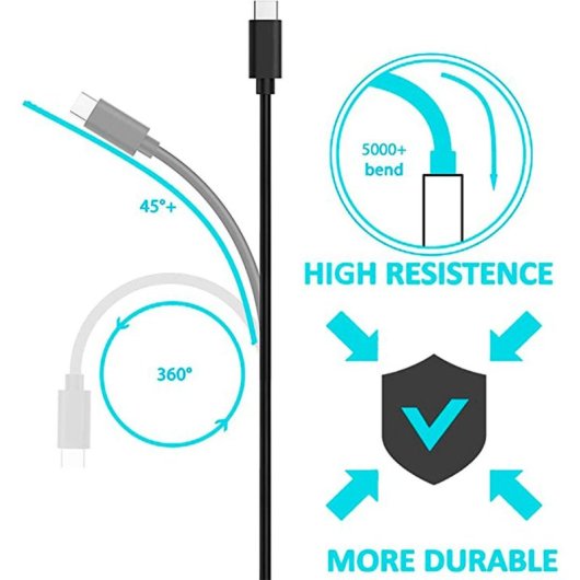 Cable USB-C Ewent EC1035 1m USB 2.0 cobre completo negro transferencia y carga