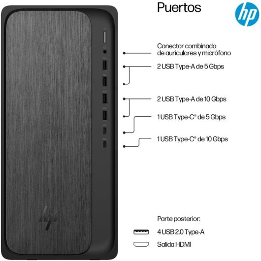 HP OmniDesk Desktop M02-0005ns AMD Ryzen 7 16GB 1TB SSD Radeon FreeDOS Torre Wi-Fi 6