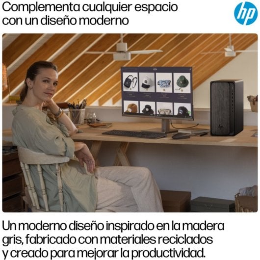 HP OmniDesk Desktop M02-0005ns AMD Ryzen 7 16GB 1TB SSD Radeon FreeDOS Torre Wi-Fi 6