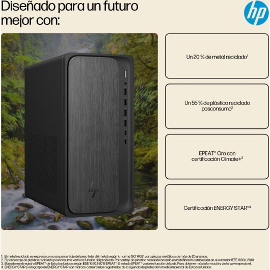 HP OmniDesk Desktop M02-0005ns AMD Ryzen 7 16GB 1TB SSD Radeon FreeDOS Torre Wi-Fi 6