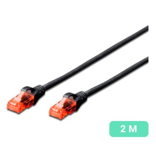 Cable de red Ewent IM1014 Cat6 2m U/UTP RJ-45 Negro 1000Mbit/s