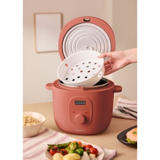 Arrocera Create 2L Compacta Programable 24h Recipiente Antiadherente Mantiene Calor 12h