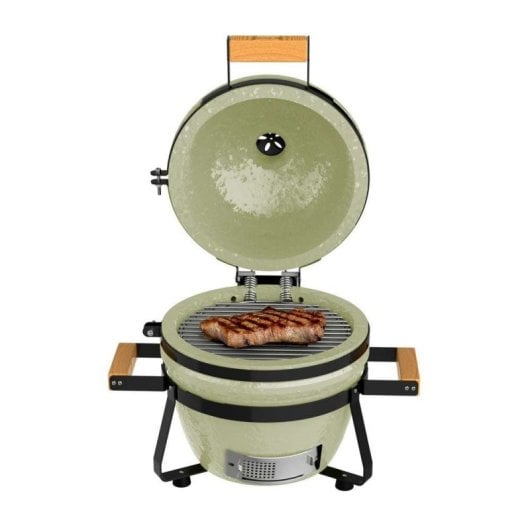 Barbacoa Kamado Cecotec Diámetro 32 cm Cerámica Hierro Fundido Termómetro Integrado