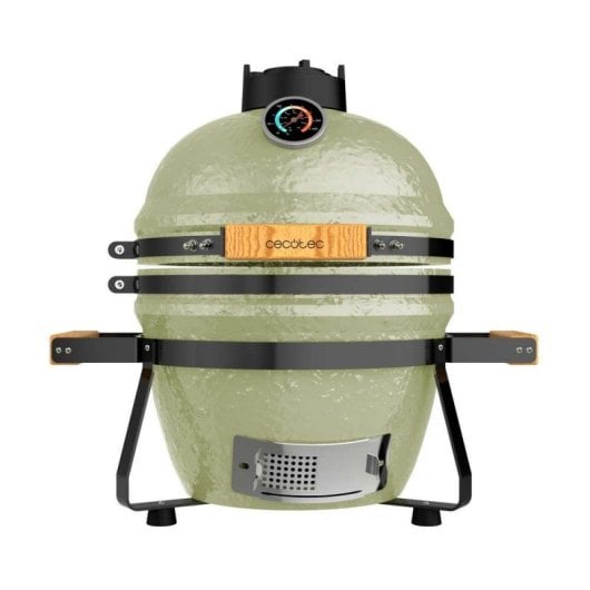 Barbacoa Kamado Cecotec Diámetro 32 cm Cerámica Hierro Fundido Termómetro Integrado