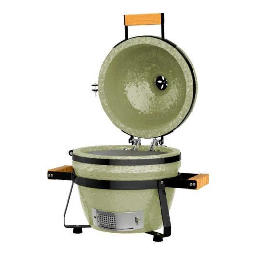 Barbacoa Kamado Cecotec Diámetro 32 cm Cerámica Hierro Fundido Termómetro Integrado