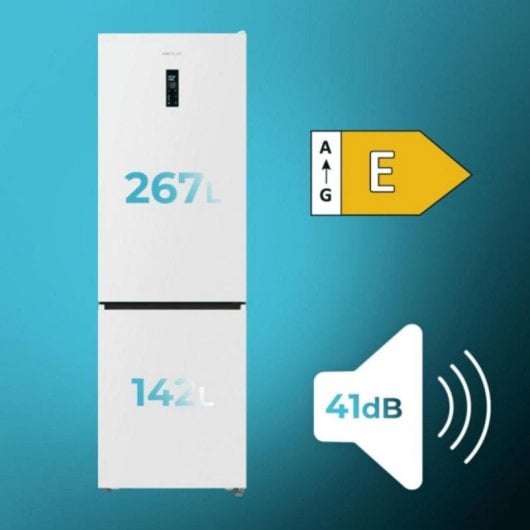 Cecotec Bolero CoolMarket Combi 409L Frigorífico 185cm Clase E Blanco No Frost Inverter