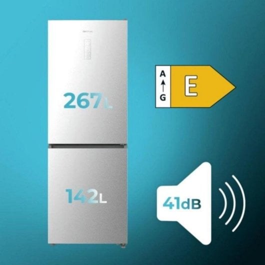 Kühlschrank Combi Cecotec Bolero CoolMarket Total No Frost 185cm 409L E Inox Display