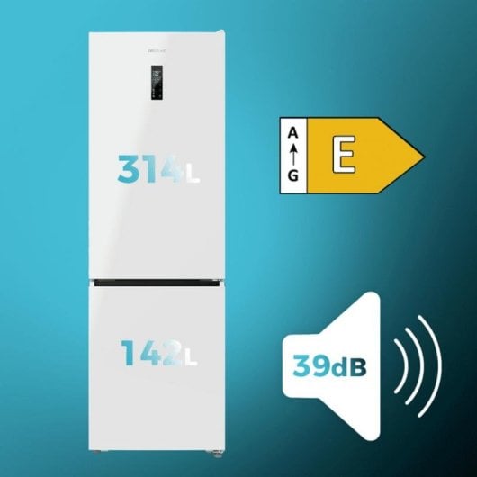 Frigorifero Combi Cecotec Bolero CoolMarket 456 White E Total No Frost 201cm 456L E Bianco Display