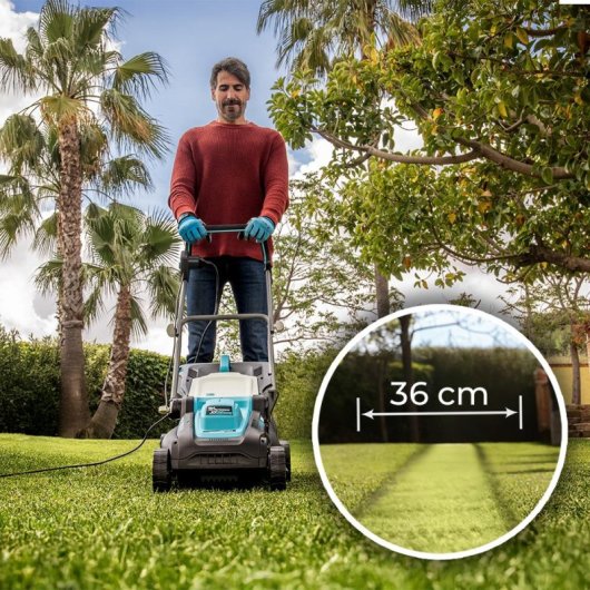 Cortacésped Cecotec Terrenator 360 Flex Z 1500W 36cm 3en1 Mulching Z-Tech BeltDrive XL