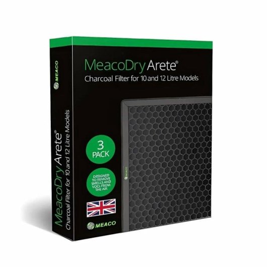 Filtro de carbón activo MeacoDry Arete pack 3 para deshumidificadores 10L y 12L