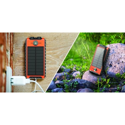 BigBen Connected 10000 mAh Tragbares Solarladegerät USB-C USB-A LED-Taschenlampe Kompass