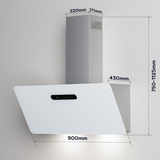 Exaustor Ciarra AWW9736K Condutas e Recirculação 90cm Wi-Fi Alumínio e LED