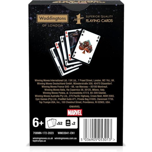 Baraja de Cartas Marvel Guardians of the Galaxy Winning Moves 54 Cartas Coleccionista