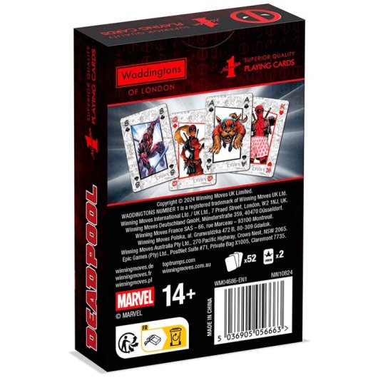 Baraja de cartas Winning Moves Waddingtons No.1 Deadpool edición coleccionista alta resistencia