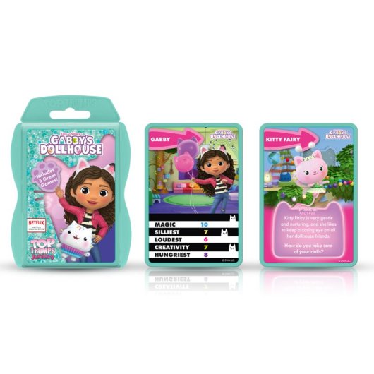 Winning Moves Top Trumps Junior Gabby's Dollhouse Edição Infantil Jogo de Cartas Compacto