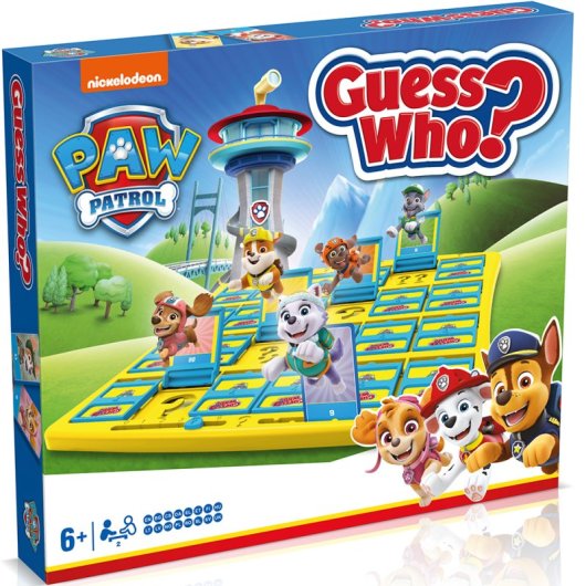 Winning Moves Adivinha Quem é o jogo de tabuleiro Patrulha Pata multilingue para 2 jogadores + 6 anos