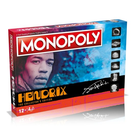 Monopoly Winning Moves Jimi Hendrix Edição Especial Jogo de Tabuleiro de Colecionador para 2 a 6 Jogadores
