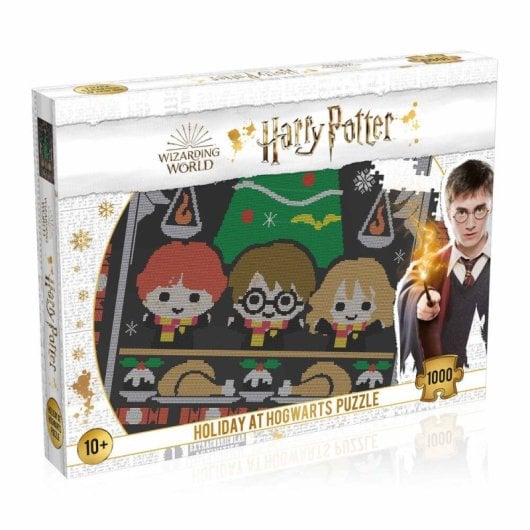 Puzzle de 1000 peças "Férias em Hogwarts" com ilustração de Natal de Harry Potter