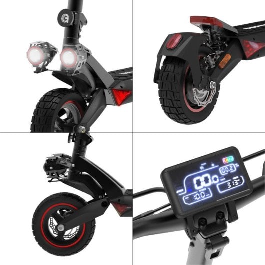Scooter elétrica UrbanGlide 25km/h, autonomia de 40km, suspensão dupla de 800W, LED XXL