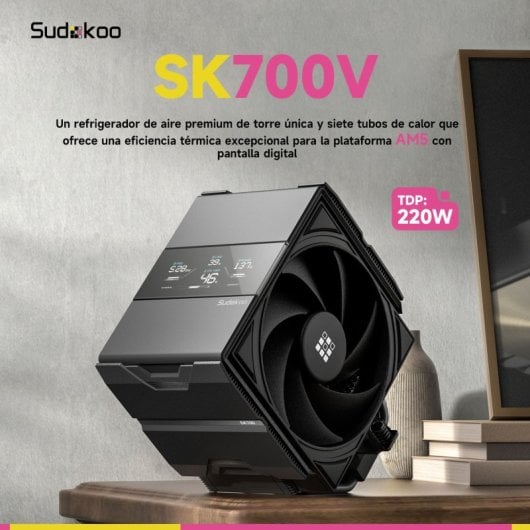 Refrigeración Aire Sudokoo Socket AM5 SK700V 220W para Overclocking y Alto Flujo de Aire