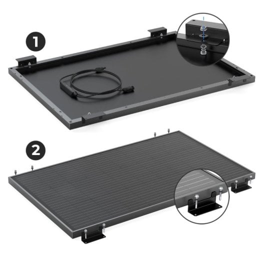 Soporte de montaje EcoFlow AKIT-MS331 Aluminio Negro para placas solares 100-400W