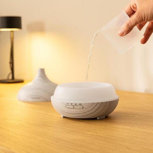 Luftbefeuchter Cecotec Pure Aroma 300 Yang White 300ml Ultraschall Holz LED 7 Farben
