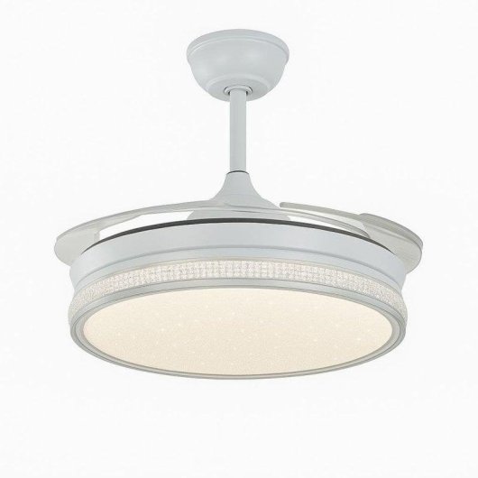 Ventoinha de Teto com Luz Klack 30W 106cm 6 Velocidades Pás Retráteis Ultra Silenciosa Comando