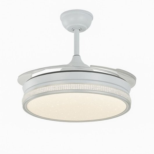 Ventilador de Techo Klack Aspas Retráctiles 106cm Blanco LED Dual Ultra Silencioso Control Remoto