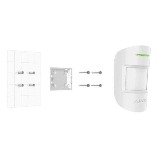 Sensor de movimiento Ajax MotionProtect PIR Blanco 2 km inalámbrico, batería 7 años, sensibilidad ajustable