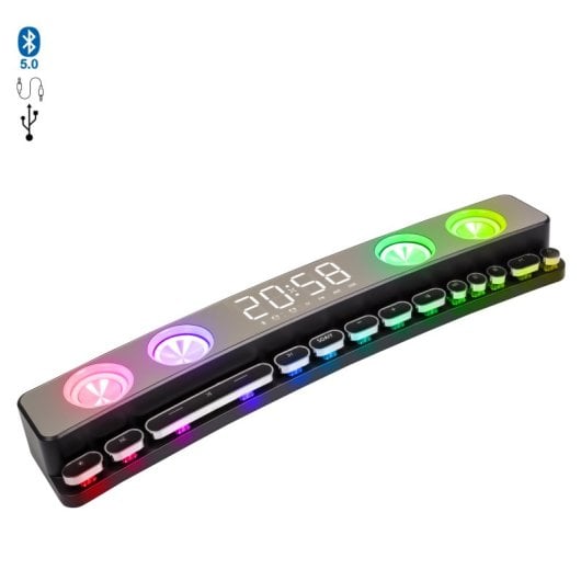 Dam Electronics SH39 Bluetooth 5.0 6W Soundbar mit mechanischen Tasten und RGB-Display