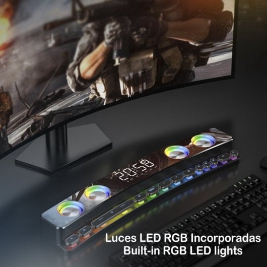 Dam Electronics SH39 Bluetooth 5.0 6W Soundbar mit mechanischen Tasten und RGB-Display