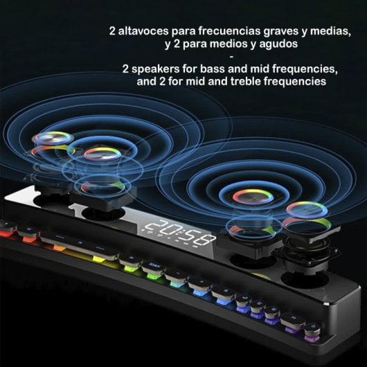 Dam Electronics SH39 Bluetooth 5.0 6W Soundbar mit mechanischen Tasten und RGB-Display
