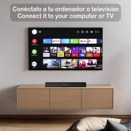 Barra de sonido Dam Electronics T90 Bluetooth 5.0 10W RCA Auxiliar Micro SD Radio FM 1800mAh