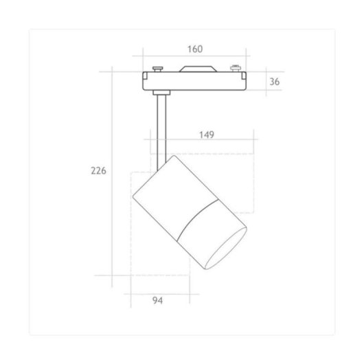 Faretto Binario JANDEI LED COB 40W 2700lm 6000K 45° Cilindrico