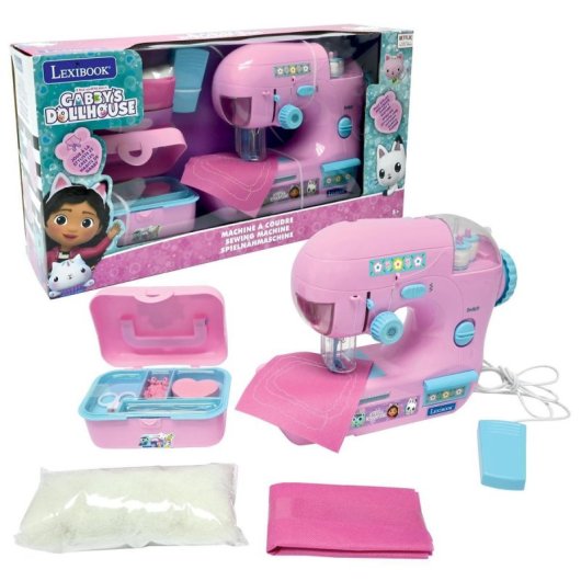 Máquina de Coser Infantil Lexibook Gabby Cats Kit Completo Pedal Juego Creativo