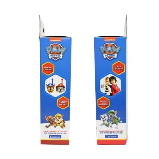Walkie-Talkie Paw Patrol 3D 500m 2 Canales Clip Cinturón Uso Infantil