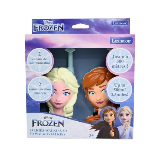 Disney Frozen Lexibook 500m Walkie-Talkie de 2 canais com design 3D e clipe de cinto para crianças