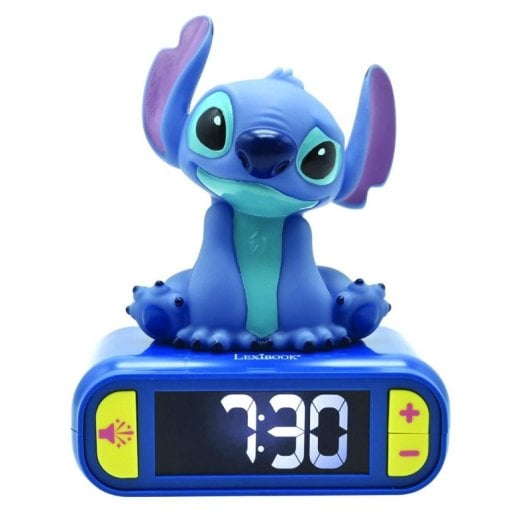 Sveglia Disney Lexibook Stitch con suoni regolabili, luce touch e display LCD