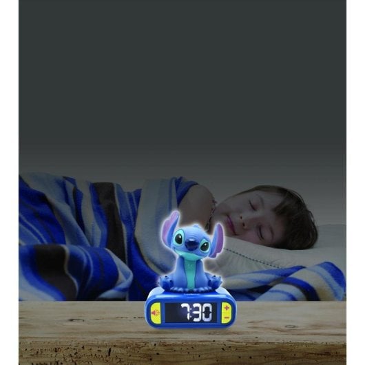 Sveglia Disney Lexibook Stitch con suoni regolabili, luce touch e display LCD