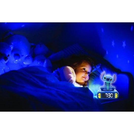 Sveglia Disney Lexibook Stitch con suoni regolabili, luce touch e display LCD