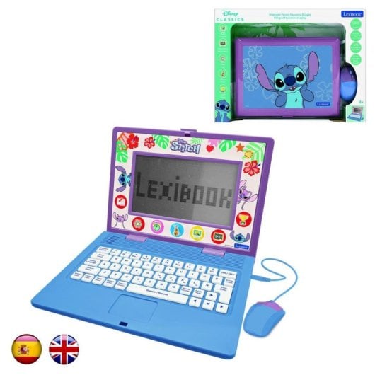 Computador educativo Disney Stitch Lexibook com 170 atividades bilingues e ecrã de 6,67″