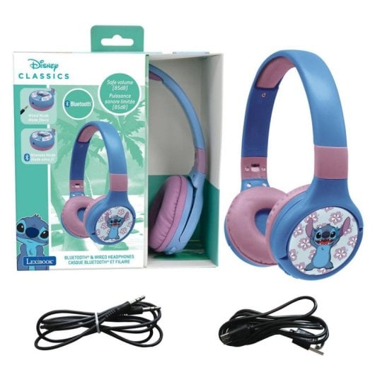 Auricular Bluetooth Lexibook Azul Micro Limitador 85dB Plegable Ajustable Infantil