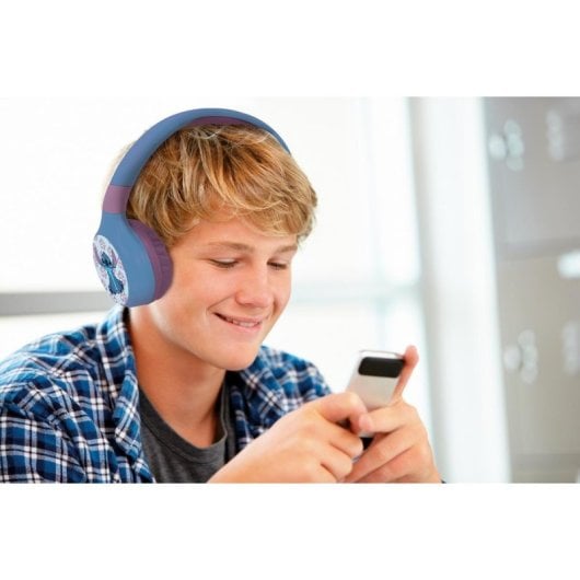 Auricular Bluetooth Lexibook Azul Micro Limitador 85dB Plegable Ajustable Infantil