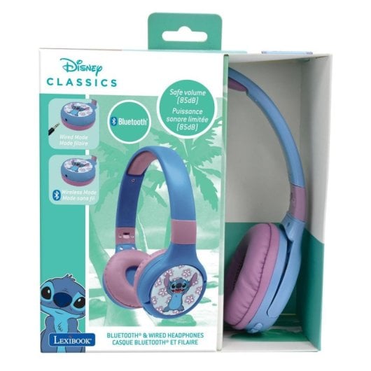 Auricular Bluetooth Lexibook Azul Micro Limitador 85dB Plegable Ajustable Infantil
