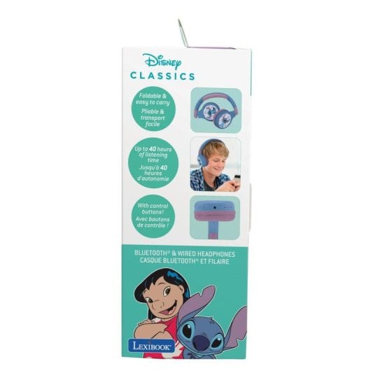 Auricular Bluetooth Lexibook Azul Micro Limitador 85dB Plegable Ajustable Infantil