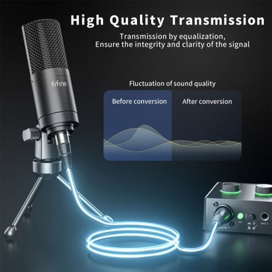 FIFINE L9 Cabo XLR Balanceado 3 Pinos Macho-Fêmea de 10 Pés com Proteção Contra Interferências