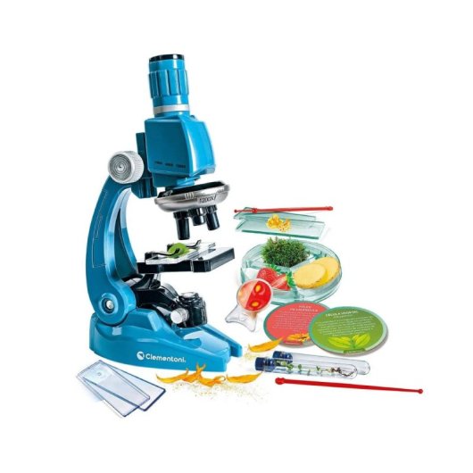 Clementoni Pro 67783 Mikroskop, 1200-fache Vergrößerung, Wissenschaftliches Set, 50 Experimente