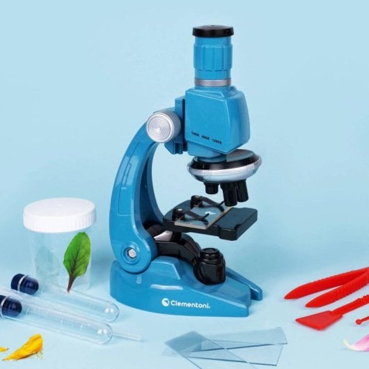 Clementoni Pro 67783 Mikroskop, 1200-fache Vergrößerung, Wissenschaftliches Set, 50 Experimente
