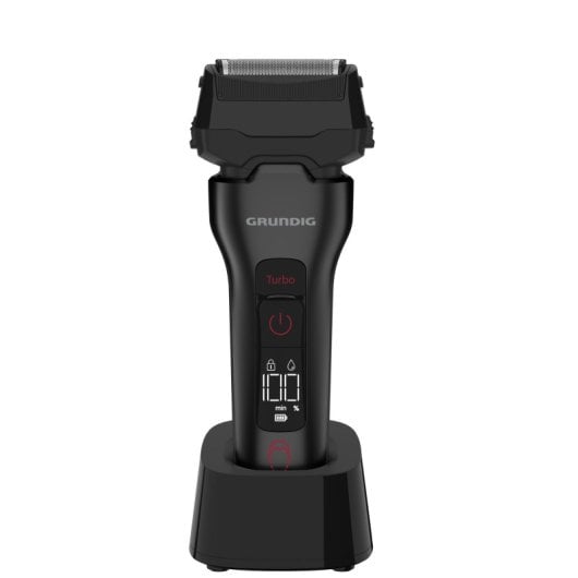 Grundig MS 9330 Schwarz Rot Rasierer Eingebauter Akku 90min USB
