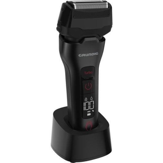 Grundig MS 9330 Schwarz Rot Rasierer Eingebauter Akku 90min USB